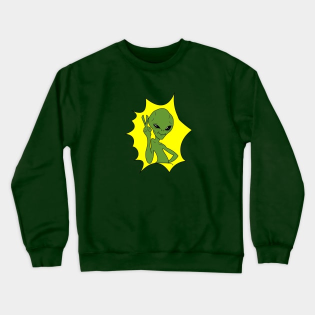 we come in peace alien Crewneck Sweatshirt by Leap Arts